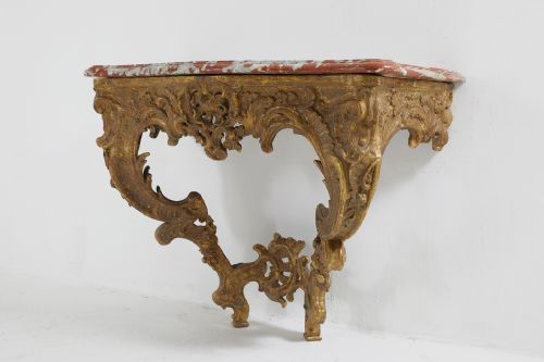 18TH CENTURY FRENCH GILT CONSOLE WITH MARBLE TOP - ADDITIONAL PHOTO 1