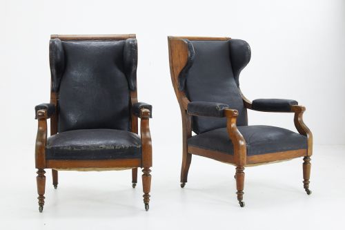 pair of grand scale 19th century french armchairs - CATEGORY: ANTIQUE CHAIRS - DATED 19TH CENTURY