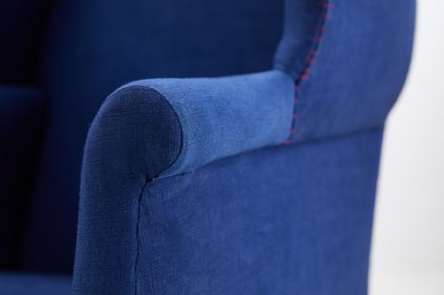 EDWARDIAN MAHOGANY WING ARMCHAIR - ADDITIONAL PHOTO 6