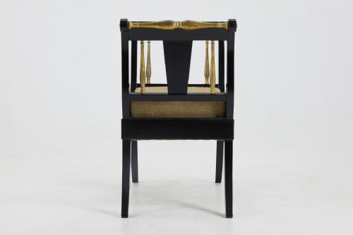 PAIR OF EBONISED AND GILDED STOOLS - ADDITIONAL PHOTO 1