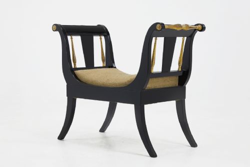 PAIR OF EBONISED AND GILDED STOOLS - ADDITIONAL PHOTO 2