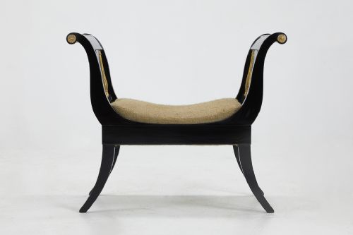 PAIR OF EBONISED AND GILDED STOOLS - ADDITIONAL PHOTO 4