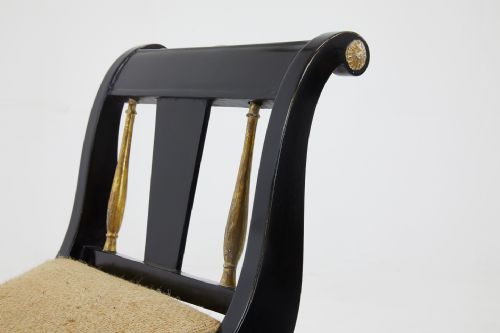 PAIR OF EBONISED AND GILDED STOOLS - ADDITIONAL PHOTO 5
