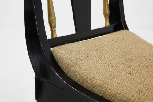 PAIR OF EBONISED AND GILDED STOOLS - ADDITIONAL PHOTO 6