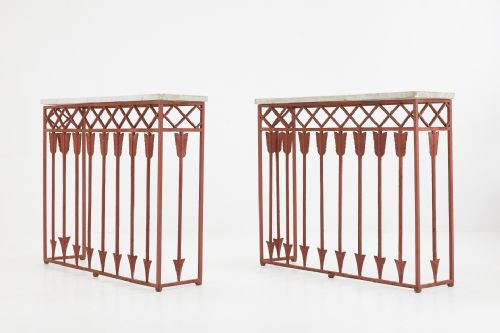 pair of french 19th century iron consoles - CATEGORY: ANTIQUE TABLES - DATED 19TH CENTURY