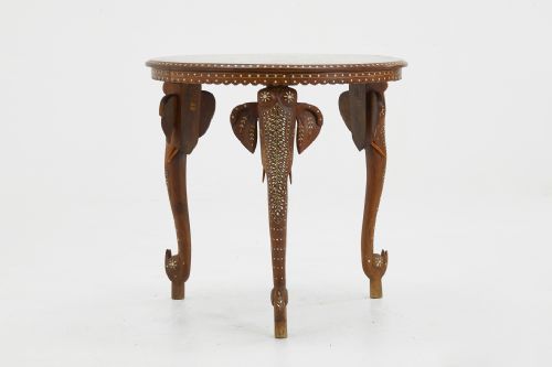 indian teak and bone inlaid occasional table - CATEGORY: ANTIQUE TABLES - DATED 19TH CENTURY
