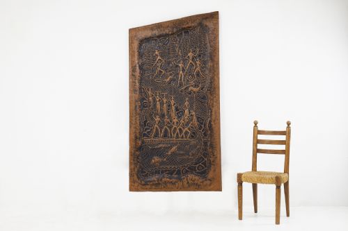 decorative 1950s copper panel - CATEGORY: ANTIQUE ART - DATED 1950
