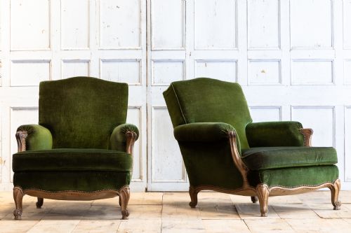 large 19th century french armchairs - CATEGORY: ANTIQUE CHAIRS - DATED EDWARDIAN