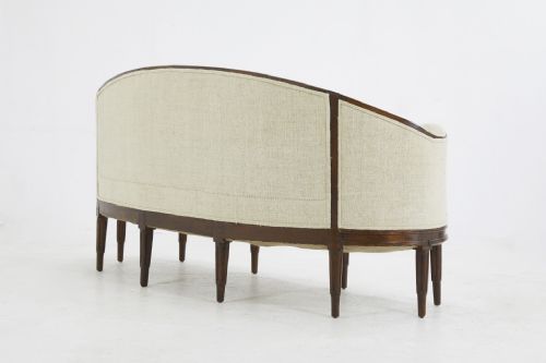 FRENCH 18TH CENTURY WALNUT SOFA IN VINTAGE FRENCH HEMP - ADDITIONAL PHOTO 2