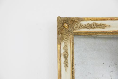 LARGE PAIR OF FRENCH 19TH CENTURY PAINT GILT MIRRORS - ADDITIONAL PHOTO 3