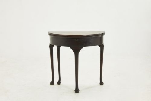 GEORGE II MAHOGANY PAD FOOT HALF ROUND TEA TABLE - ADDITIONAL PHOTO 1