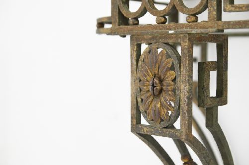 LARGE WROUGHT IRON FRENCH 19TH CENTURY CONSOLE TABLE - ADDITIONAL PHOTO 3