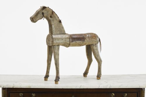 swedish 19th century painted carved wooden horse - CATEGORY: ANTIQUE MISCELLANEOUS - DATED 19TH CENTURY