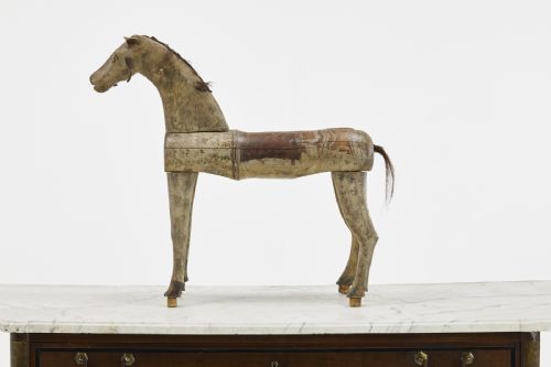 SWEDISH 19TH CENTURY PAINTED CARVED WOODEN HORSE - ADDITIONAL PHOTO 3