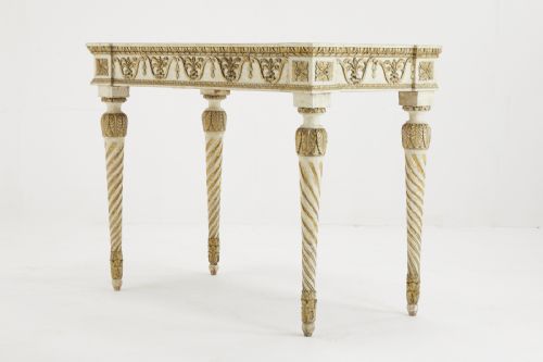 LATE 18TH CENTURY ITALIAN CARVED GILTWOOD PAINTED CONSOLE TABLE - ADDITIONAL PHOTO 1