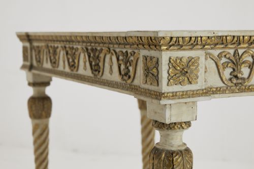 LATE 18TH CENTURY ITALIAN CARVED GILTWOOD PAINTED CONSOLE TABLE - ADDITIONAL PHOTO 5