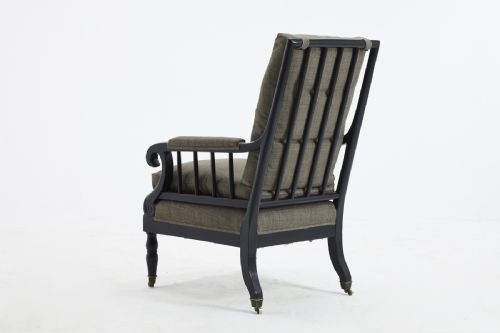 19TH CENTURY FRENCH EBONISED ARMCHAIR - ADDITIONAL PHOTO 3