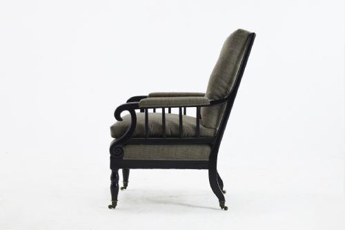 19TH CENTURY FRENCH EBONISED ARMCHAIR - ADDITIONAL PHOTO 5