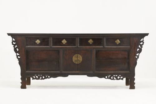 19th century chinese elm sideboard with carved decoration - CATEGORY: ANTIQUE SIDEBOARDS - DATED 19TH CENTURY