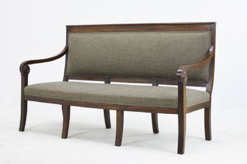 early 19th century french walnut sofa with carved armrests - CATEGORY: ANTIQUE SOFAS - DATED 19TH CENTURY