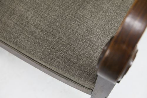 EARLY 19TH CENTURY FRENCH WALNUT SOFA WITH CARVED ARMRESTS - ADDITIONAL PHOTO 4