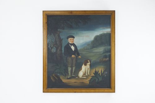 early 19th century french naive oil on canvas - CATEGORY: ANTIQUE ART - DATED 19TH CENTURY