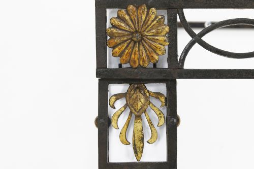 19TH CENTURY FRENCH WROUGHT IRON CONSOLE TABLE WITH MARBLE TOP - ADDITIONAL PHOTO 2