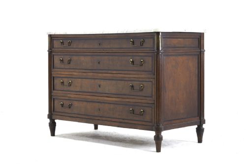 EARLY 19TH CENTURY FRENCH MAHOGANY MARBLE TOP COMMODE - ADDITIONAL PHOTO 1