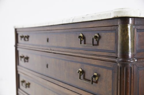 EARLY 19TH CENTURY FRENCH MAHOGANY MARBLE TOP COMMODE - ADDITIONAL PHOTO 2