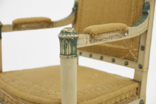 PAIR OF FRENCH 19TH CENTURY CARVED WOOD PAINTED CHAIRS - ADDITIONAL PHOTO 3