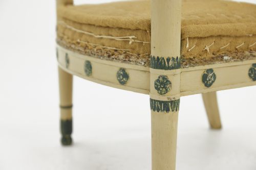PAIR OF FRENCH 19TH CENTURY CARVED WOOD PAINTED CHAIRS - ADDITIONAL PHOTO 4
