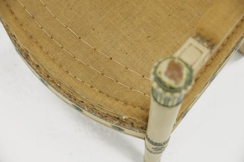PAIR OF FRENCH 19TH CENTURY CARVED WOOD PAINTED CHAIRS - ADDITIONAL PHOTO 6