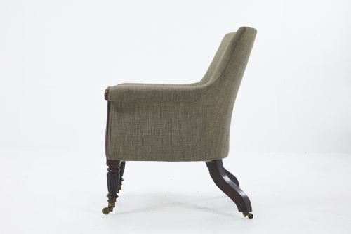 ENGLISH REGENCY SIMULATED ROSEWOOD LIBRARY CHAIR - ADDITIONAL PHOTO 1