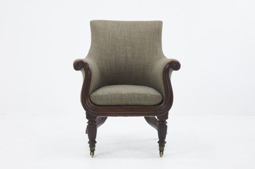 ENGLISH REGENCY SIMULATED ROSEWOOD LIBRARY CHAIR - ADDITIONAL PHOTO 2
