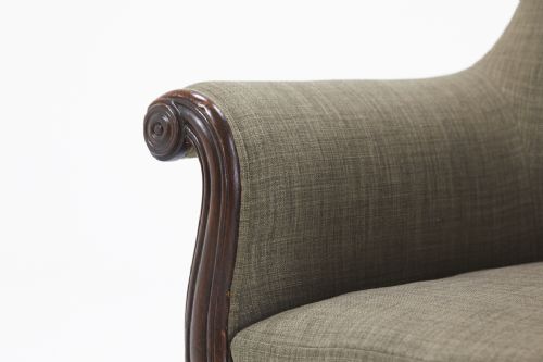 ENGLISH REGENCY SIMULATED ROSEWOOD LIBRARY CHAIR - ADDITIONAL PHOTO 5
