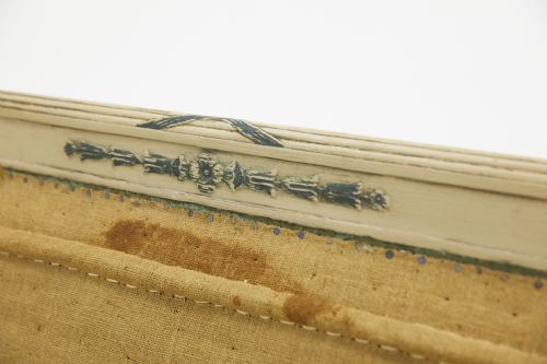 19TH CENTURY FRENCH CARVED WOOD PAINTED SOFA - ADDITIONAL PHOTO 4