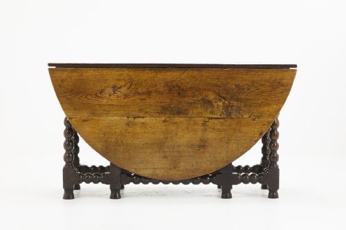ENGLISH CHARLES II OAK DROP LEAF BOBBIN TURNED GATE LEG TABLE - ADDITIONAL PHOTO 1