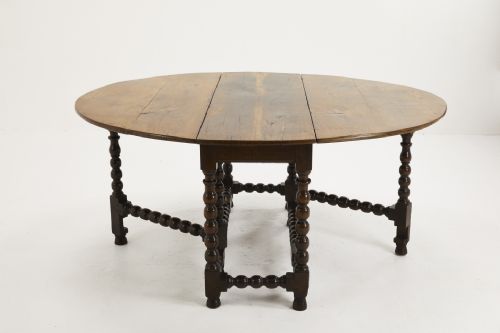 ENGLISH CHARLES II OAK DROP LEAF BOBBIN TURNED GATE LEG TABLE - ADDITIONAL PHOTO 3