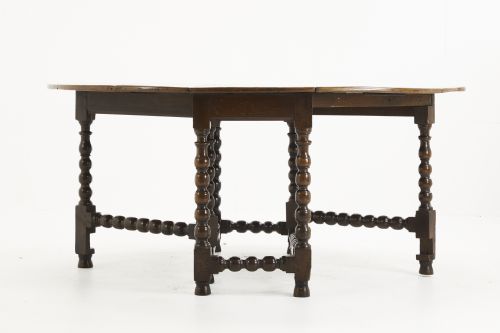ENGLISH CHARLES II OAK DROP LEAF BOBBIN TURNED GATE LEG TABLE - ADDITIONAL PHOTO 4