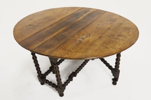 ENGLISH CHARLES II OAK DROP LEAF BOBBIN TURNED GATE LEG TABLE - ADDITIONAL PHOTO 6
