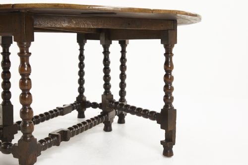 ENGLISH CHARLES II OAK DROP LEAF BOBBIN TURNED GATE LEG TABLE - ADDITIONAL PHOTO 8