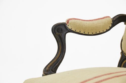 19TH CENTURY LARGE SCALE FRENCH EBONISED ARMCHAIR - ADDITIONAL PHOTO 2