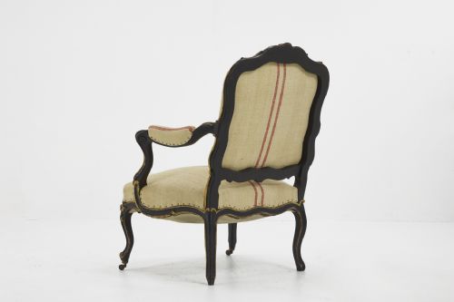 19TH CENTURY LARGE SCALE FRENCH EBONISED ARMCHAIR - ADDITIONAL PHOTO 5