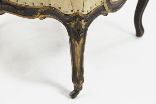 19TH CENTURY LARGE SCALE FRENCH EBONISED ARMCHAIR - ADDITIONAL PHOTO 6