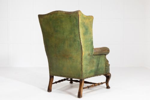EARLY 19TH CENTURY ENGLISH LEATHER WING ARMCHAIR - ADDITIONAL PHOTO 2