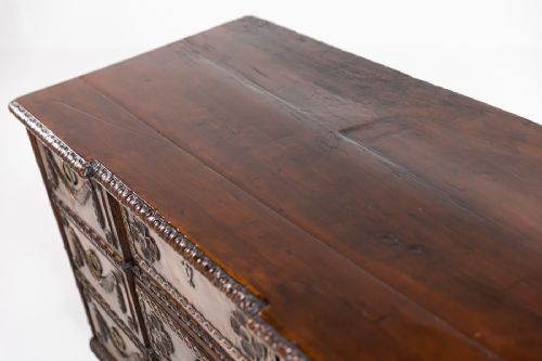 18TH CENTURY RUSTIC CARVED CHERRY COMMODE - ADDITIONAL PHOTO 3