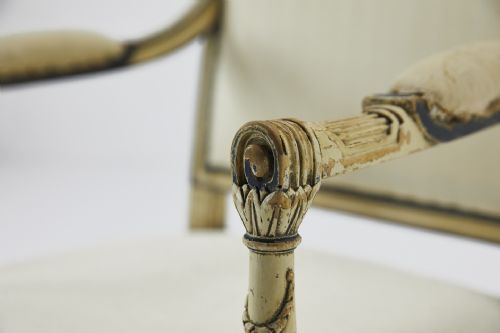 PAIR OF EARLY 19TH CENTURY FRENCH PAINTED ARMCHAIRS - ADDITIONAL PHOTO 3