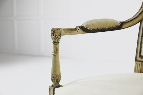 PAIR OF EARLY 19TH CENTURY FRENCH PAINTED ARMCHAIRS - ADDITIONAL PHOTO 5