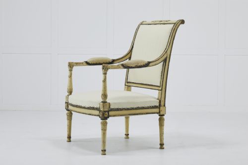 PAIR OF EARLY 19TH CENTURY FRENCH PAINTED ARMCHAIRS - ADDITIONAL PHOTO 8
