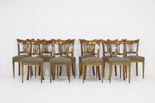 SET OF TWELVE 19TH CENTURY AUSTRIAN CHERRY WOOD DINING CHAIRS - ADDITIONAL PHOTO 1